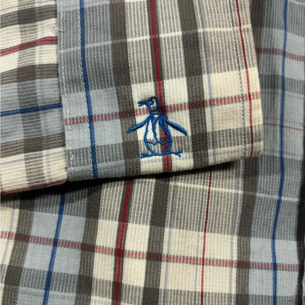Original Penguin Plaid Button Down Shirt Men’s Classic Fit Long Sleeve - Picture 5 of 12